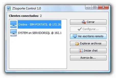 Escritorio remoto - ZSoporte control